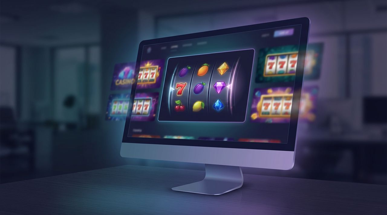 Přehled online kasina Slotrave s neonovým designem