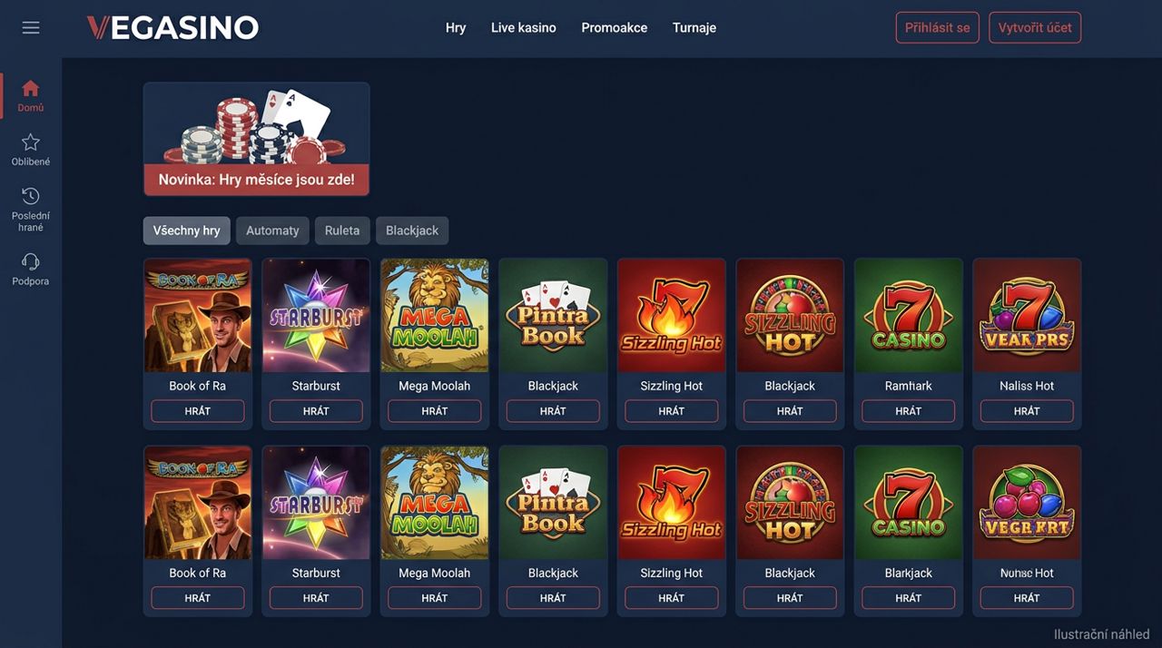 Vegasino – přehled kasina a platebních možností